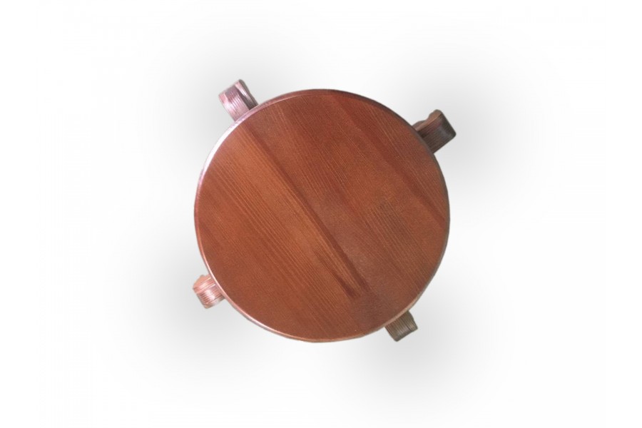 Stool wooden reinforced round "Loter" 45x45 walnut