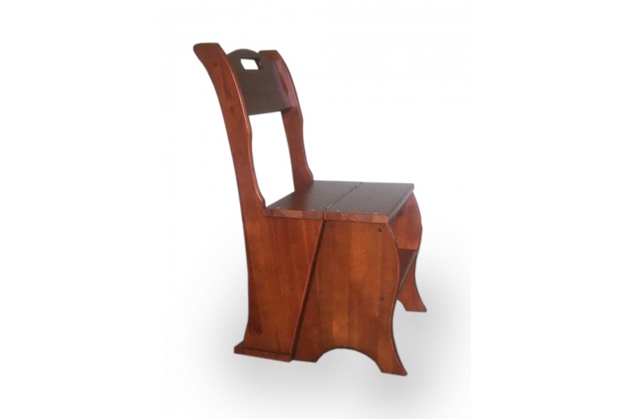Wooden chair-ladder "Transformer" mahogany