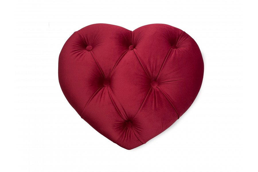 ottoman "Heart-shaped" 42х47 red velor